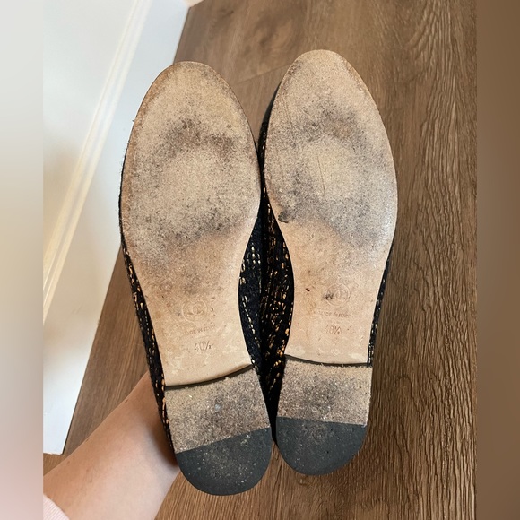 Chanel Gold and Black Tweet Ballet Flats - Picture 5 of 5